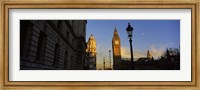 Framed Government building with a clock tower, Big Ben, Houses Of Parliament, City Of Westminster, London, England