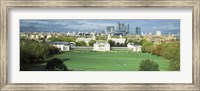 Framed Aerial view of a city, Canary Wharf, Greenwich Park, Greenwich, London, England 2011