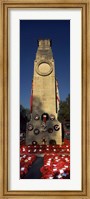 Framed Cenotaph and wreaths, Whitehall, Westminster, London, England