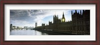 Framed Houses of Parliament at the waterfront, Thames River, London, England