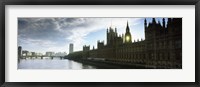 Framed Houses of Parliament at the waterfront, Thames River, London, England
