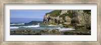 Framed Rock formations on the beach, Whiterocks Beach, Portrush, County Antrim, Northern Ireland