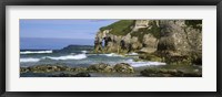 Framed Rock formations on the beach, Whiterocks Beach, Portrush, County Antrim, Northern Ireland