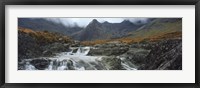 Framed Water falling from rocks, Sgurr a' Mhaim, Glen Brittle, Isle of Skye, Scotland
