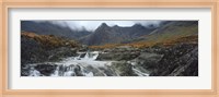 Framed Water falling from rocks, Sgurr a' Mhaim, Glen Brittle, Isle of Skye, Scotland