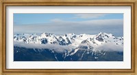 Framed Snow covered mountains, Hurricane Ridge, Olympic National Park, Washington State, USA