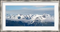 Framed Snow covered mountains, Hurricane Ridge, Olympic National Park, Washington State, USA