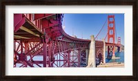 Framed High dynamic range panorama showing structural supports for the bridge, Golden Gate Bridge, San Francisco, California, USA