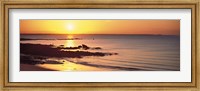 Framed Sunrise over the beach, Beg Meil, Finistere, Brittany, France