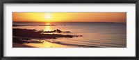 Framed Sunrise over the beach, Beg Meil, Finistere, Brittany, France