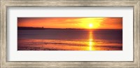 Framed Sunrise over the beach, Cap Coz, Fouesnant, Finistere, Brittany, France