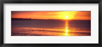 Framed Sunrise over the beach, Cap Coz, Fouesnant, Finistere, Brittany, France