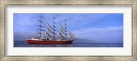 Framed Tall red ship in Baie De Douarnenez, Brittany, France