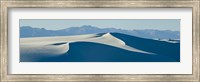 Framed White sand dunes with mountains in the background, White Sands National Monument, New Mexico, USA