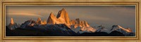 Framed Mountains at sunset, Mt Fitzroy, Cerro Torre, Argentine Glaciers National Park, Argentina