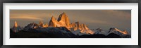 Framed Mountains at sunset, Mt Fitzroy, Cerro Torre, Argentine Glaciers National Park, Argentina