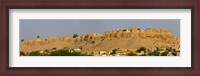 Framed Low angle view of a fort on hill, Jaisalmer Fort, Jaisalmer, Rajasthan, India