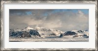 Framed Ice floes and storm clouds in the high arctic, Spitsbergen, Svalbard Islands, Norway