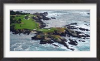 Framed Golf course on an island, Pebble Beach Golf Links, Pebble Beach, Monterey County, California, USA