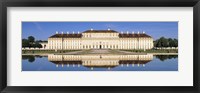 Framed Palace reflecting in water, New Palace Schleissheim, Oberschleissheim, Bavaria, Germany