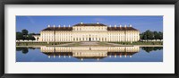 Framed Palace reflecting in water, New Palace Schleissheim, Oberschleissheim, Bavaria, Germany