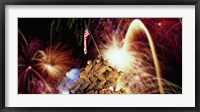 Framed Digital Composite, Fireworks Highlight the Marine Corps War Memorial, Arlington, Virginia, USA