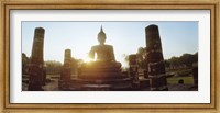 Framed Statue of Buddha at sunset, Sukhothai Historical Park, Sukhothai, Thailand
