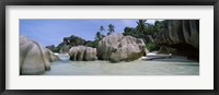 Framed Granite rocks at the coast, Anse Source d'Argent, La Digue Island, Seychelles