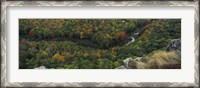 Framed Fall colors on mountains near Lake of the Clouds, Ontonagon County, Upper Peninsula, Michigan, USA