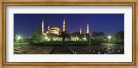 Framed Mosque lit up at night, Blue Mosque, Istanbul, Turkey