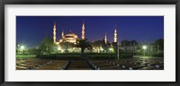 Framed Mosque lit up at night, Blue Mosque, Istanbul, Turkey