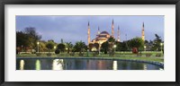 Framed Blue Mosque Lit Up at Dusk, Istanbul, Turkey