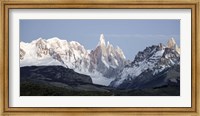 Framed Snowcapped mountain range, Mt Fitzroy, Argentine Glaciers National Park, Santa Cruz Province, Patagonia, Argentina