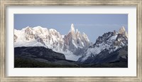 Framed Snowcapped mountain range, Mt Fitzroy, Argentine Glaciers National Park, Santa Cruz Province, Patagonia, Argentina