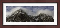 Framed Clouds over Snowcapped mountain range, Paine Massif, Torres del Paine National Park, Magallanes Region, Patagonia, Chile