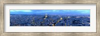 Framed Aerial view of a city at dusk, Paris, Ile-de-France, France