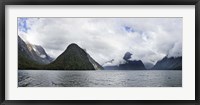 Framed Rock formations in the Pacific Ocean, Milford Sound, Fiordland National Park, South Island, New Zealand