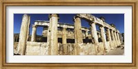 Framed Close up of columns in ruins, Hierapolis at Pamukkale, Anatolia, Central Anatolia Region, Turkey