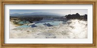 Framed Hot springs and Travertine Pool with Cloudy Sky, Pamukkale, Turkey