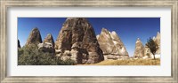Framed Close up of rock formations in Cappadocia, Central Anatolia Region, Turkey
