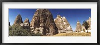 Framed Close up of rock formations in Cappadocia, Central Anatolia Region, Turkey