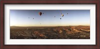 Framed Hot air balloons in the sky over Cappadocia, Central Anatolia Region, Turkey