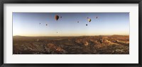 Framed Hot air balloons in the sky over Cappadocia, Central Anatolia Region, Turkey