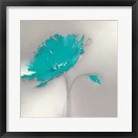 Aqua Platinum Petals I Framed Print