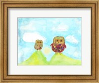Framed Hilltop Owls