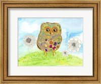 Framed Owl & Flowers