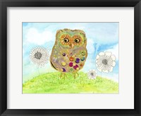 Framed Owl & Flowers