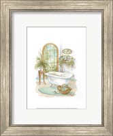 Framed Watercolor Bath in Spa II