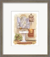 Framed 'Watercolor Bath in Spice I' border=