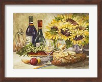 Framed Wine & Sunflowers